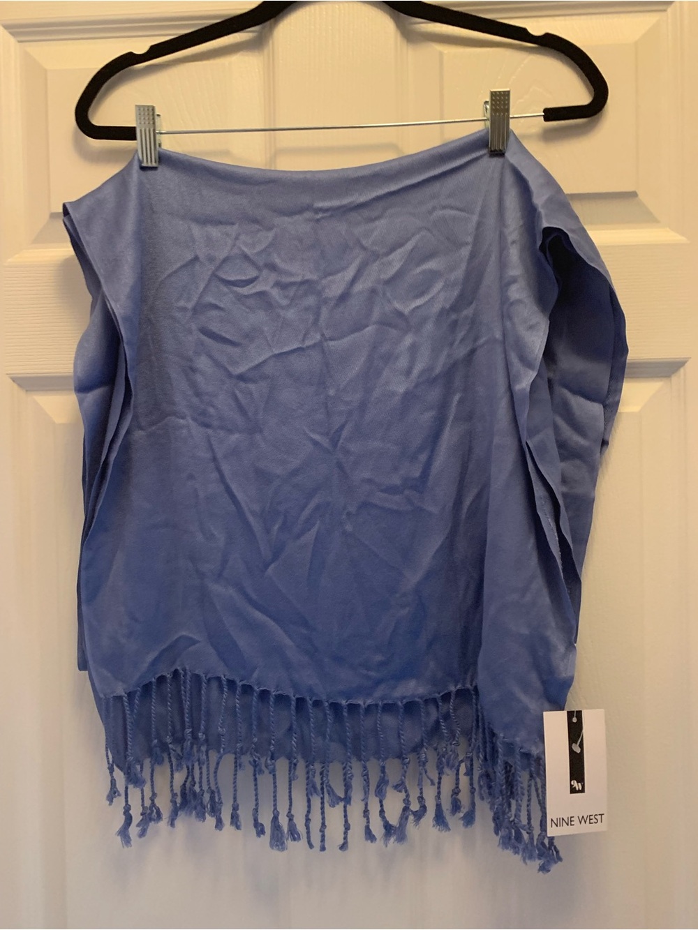 Women’s Nine West NWT Light Blue Fringe Scarf 20x70 inches